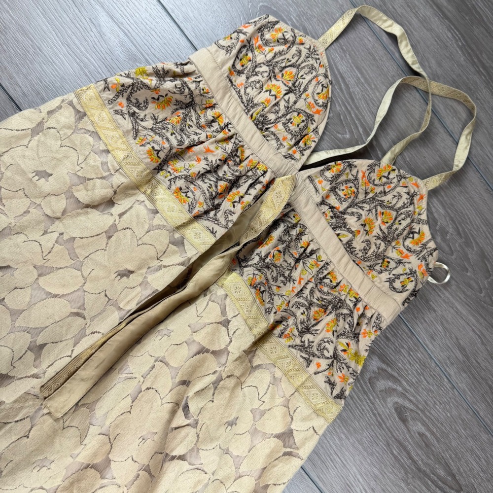 Plenty by Tracy Reese Womens Babydoll Dress Embroidered Lace Beige Size 10